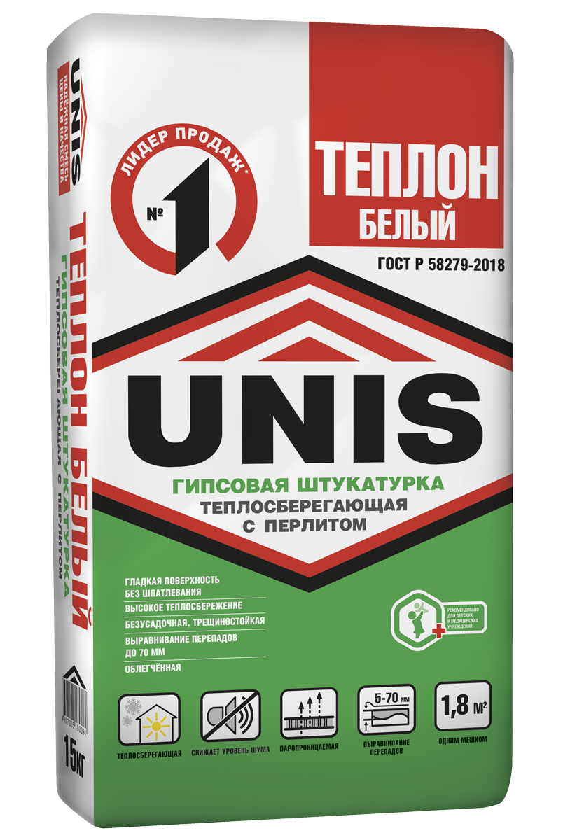 Штукатурка Юнис Теплон гипсовая белая 15кг /80/ в Орле - купить по выгодной  цене от компании Интердекор